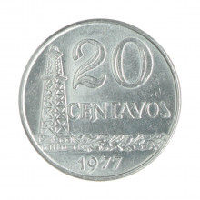 V-308 20 Centavos 1977 SOB