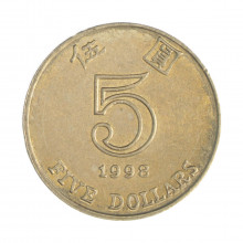 Km#65 5 Dollars 1998 MBC+ Hong Kong Ásia Cupro-Níquel 27(mm) 13.4(gr)