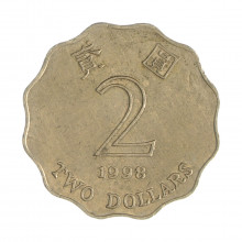 Km#64 2 Dollars 1998 MBC Hong Kong Ásia Cupro-Níquel 28(mm) 8.4(gr)