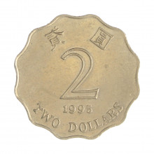 Km#64 2 Dollars 1995 MBC Hong Kong Ásia Cupro-Níquel 28(mm) 8.4(gr)
