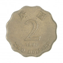 Km#64 2 Dollars 1997 MBC Hong Kong Ásia Cupro-Níquel 28(mm) 8.4(gr)