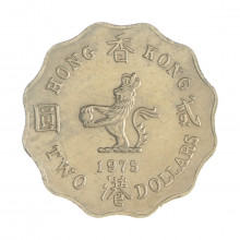 Km#37 2 Dollars 1975 MBC Hong Kong Ásia Cupro-Níquel 28(mm) 8.41(gr)