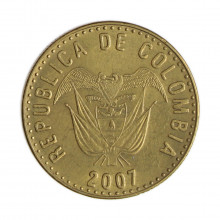 Km#285.2 100 Pesos  2007 MBC+ Colômbia  América  Bronze de alumínio 23(mm) 5.31(gr)