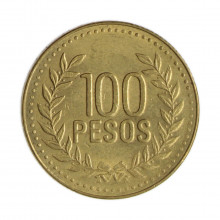 Km#285.2 100 Pesos  2007 MBC+ Colômbia  América  Bronze de alumínio 23(mm) 5.31(gr)