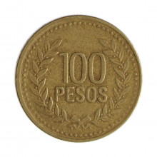 Km#285.2 100 Pesos  1995 MBC Colômbia  América  Bronze de alumínio 23(mm) 5.31(gr)