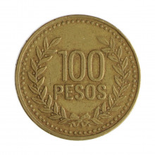 Km#285.2 100 Pesos  1994 MBC Colômbia  América  Bronze de alumínio 23(mm) 5.31(gr)