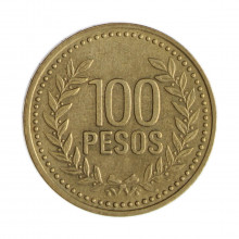 Km#285.2 100 Pesos  1994 MBC+ Colômbia  América  Bronze de alumínio 23(mm) 5.31(gr)