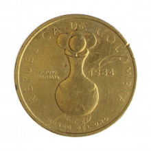 Km#271 20 Pesos  1984 MBC Colômbia  América  Bronze de alumínio 24.5(mm) 6.1(gr)