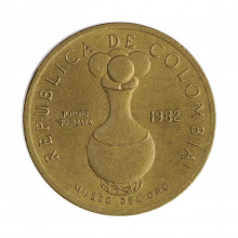 Km#271 20 Pesos  1982 MBC+ Colômbia  América  Bronze de alumínio 24.5(mm) 6.1(gr)
