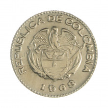 Km#212.2 10 Centavos  1963 MBC/SOB  Colômbia  América  Cupro-Níquel 18.5(mm) 2.5(gr)