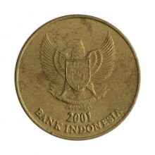 Km#59 500 Rupiah 2001 MBC Indonésia Ásia Bronze-Alumínio 24(mm) 5.34(gr)