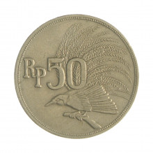 Km#35 50 Rupiah 1971 MBC Indonésia Ásia Cupro-Níquel 24(mm) 6.06(gr)
