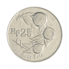 Km#55 25 Rupiah 1995 SOB/FC Indonésia Ásia Alumínio 18(mm) 1.22(gr)