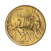 Km#123 200 Lire 1981 FC San Marino Europa FAO Bronze Alumínio 24(mm) 5(gr)