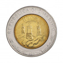 Km#140 500 Lire 1982 FC San Marino Europa FAO Luta Contra a Fome Bimetálica 25.5(mm) 6.8(gr)