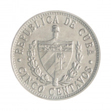 Km#34 5 Centavos 1972 MBC+ Cuba América  Alumínio 21.21(mm) 1.5(gr)