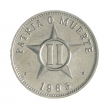 Km#104.2 2 Centavos 1985 MBC+ Cuba América  Alumínio 19.31(mm) 1(gr)