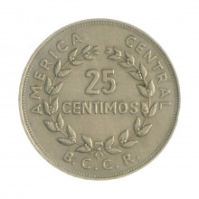 Km#188.1 25 Céntimos 1974 MBC Costa Rica  América  Cupro-Níquel  23(mm) 3.4(gr)