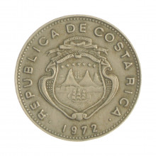Km#188.2 25 Céntimos 1972 MBC Costa Rica  América  Cupro-Níquel  23(mm) 3.4(gr)