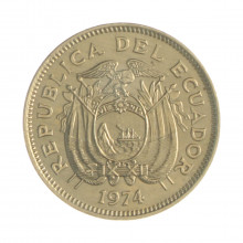 Km#77.2 20 Centavos  1974 SOB Equador  América  Cupro-Níquel  21(mm) 3.6(gr)