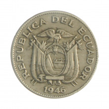 Km#75b 5 Centavos  1946 MBC+ Equador  América  Cupro-Níquel  17(mm) 1.95(gr)