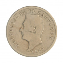 Km#130 10 Centavos 1925 MBC  El Salvador  América  Cupro-Níquel  26(mm) 7(gr)