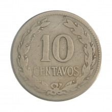 Km#130 10 Centavos 1925 MBC  El Salvador  América  Cupro-Níquel  26(mm) 7(gr)