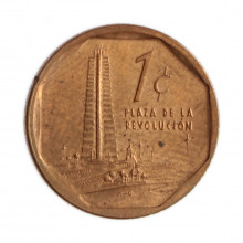 Km#729 1 Centavo  2007 MBC Cuba América  Aço com revestimento de cobre 15(mm) 1.7(gr)