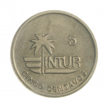Km#412.3 5 Centavos 1989 MBC+ Cuba América  Cupro-Níquel  20(mm) 3.5(gr)