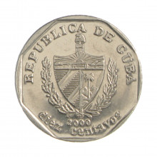 Km#576.2 10 Centavos 2000 MBC+ Cuba América  Aço com revestimento de níquel 20(mm) 4(gr)