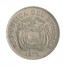 Km#83 1 Sucre 1975 MBC+ Equador  América  Aço com revestimento de níquel  26(mm) 6.5(gr)