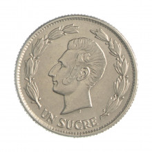 Km#78.1 1 Sucre 1937 HF MBC+ Equador  América  Níquel  26.2(mm) 6.75(gr)
