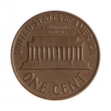 Km#201 1 Cent 1964 D MBC+ Estados Unidos América Lincoln Memorial Bronze 19(mm) 3.11(gr)