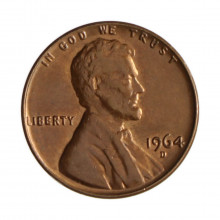 Km#201 1 Cent 1964 D MBC/SOB Estados Unidos  América  Lincoln Memorial  Bronze 19(mm) 3.11(gr)