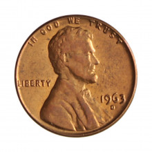 Km#201 1 Cent 1963 D MBC/SOB Estados Unidos América Lincoln Memorial Bronze 19(mm) 3.11(gr)