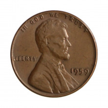 Km#201 1 Cent 1959 MBC Estados Unidos América Lincoln Memorial Bronze 19(mm) 3.11(gr)