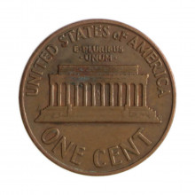 Km#201 1 Cent 1959 MBC Estados Unidos  América  Lincoln Memorial  Bronze 19(mm) 3.11(gr)