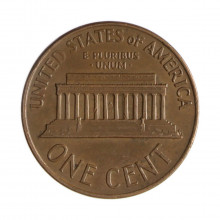 Km#201 1 Cent 1966 MBC+ Estados Unidos  América  Lincoln Memorial  Bronze 19(mm) 3.11(gr)