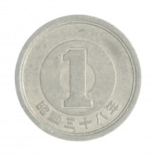 Km#74 1 Yen 1963 MBC Japão Ásia Alumínio 20(mm) 1(gr)