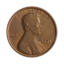 Km#201 1 Cent 1971 MBC+ Estados Unidos  América  Lincoln Memorial  Bronze 19(mm) 3.11(gr)