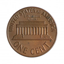 Km#201 1 Cent 1972 MBC Estados Unidos  América  Lincoln Memorial  Bronze 19(mm) 3.11(gr)