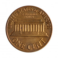 Km#201 1 Cent 1969 MBC Estados Unidos América Lincoln Memorial Bronze 19(mm) 3.11(gr)