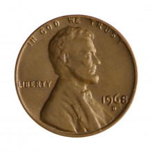 Km#201 1 Cent 1968 D MBC Estados Unidos América Lincoln Memorial Bronze 19(mm) 3.11(gr)