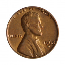 Km#201 1 Cent 1968 D MBC+ Estados Unidos América Lincoln Memorial Bronze 19(mm) 3.11(gr)