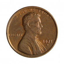 Km#201 1 Cent 1971 D MBC Estados Unidos  América  Lincoln Memorial  Bronze 19(mm) 3.11(gr)