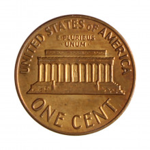 Km#201 1 Cent 1971 D MBC/SOB Estados Unidos América Lincoln Memorial Bronze 19(mm) 3.11(gr)