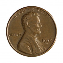 Km#201 1 Cent 1970 D MBC Estados Unidos  América  Lincoln Memorial  Bronze 19(mm) 3.11(gr)