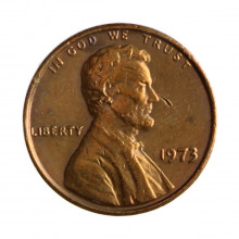 Km#201 1 Cent 1973 BC Estados Unidos América Lincoln Memorial Bronze 19(mm) 3.11(gr)