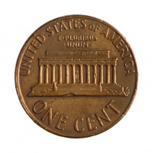 Km#201 1 Cent 1973 BC Estados Unidos América Lincoln Memorial Bronze 19(mm) 3.11(gr)
