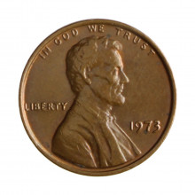 Km#201 1 Cent 1973 MBC+ Estados Unidos América Lincoln Memorial Bronze 19(mm) 3.11(gr)